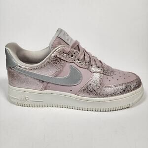 NIKE Air Force 1 Low '07 Premium 'Particle Rose' Shimmer Purple & Silver Size 9